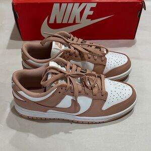 Nike White/Rose Whisper Dunk Low